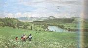 Hans Thoma The Rhine Near Sackingen (nn02) Germany oil painting reproduction